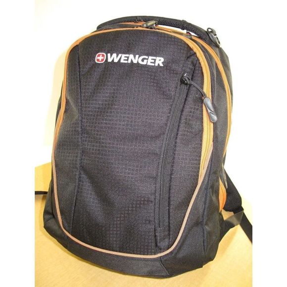 Wenger Overpass Black Orange Laptop Backpack NEW